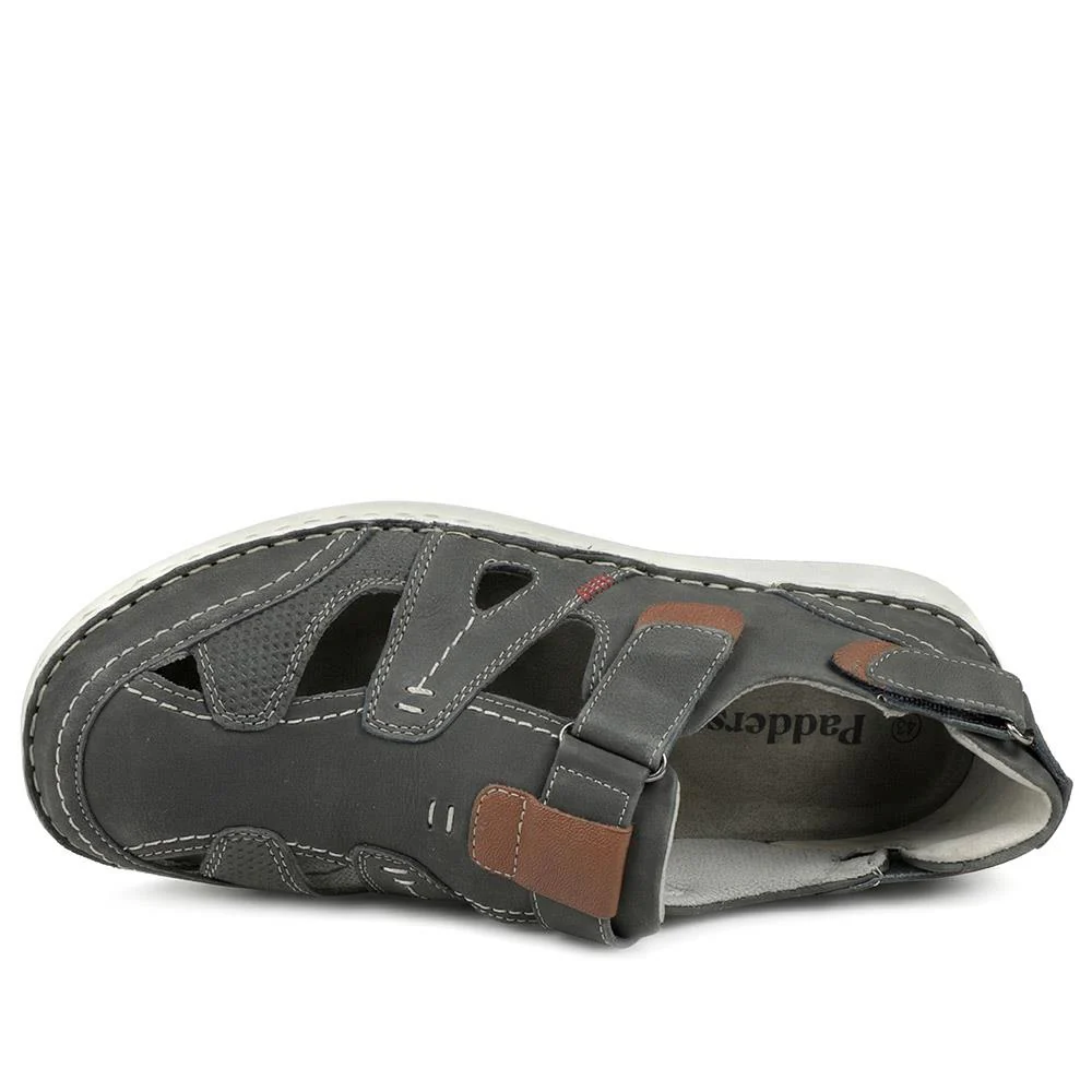 Padders Leather Adjustable Fasten Sandals - PADPARK43507 / 328 920 - Navy - Image 4