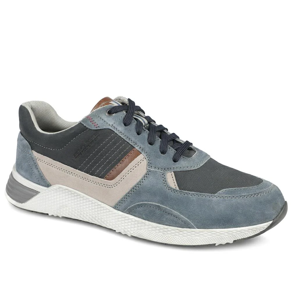 Padders Leather Lace Up Trainers - PADPARK43505 / 328 922 - Navy