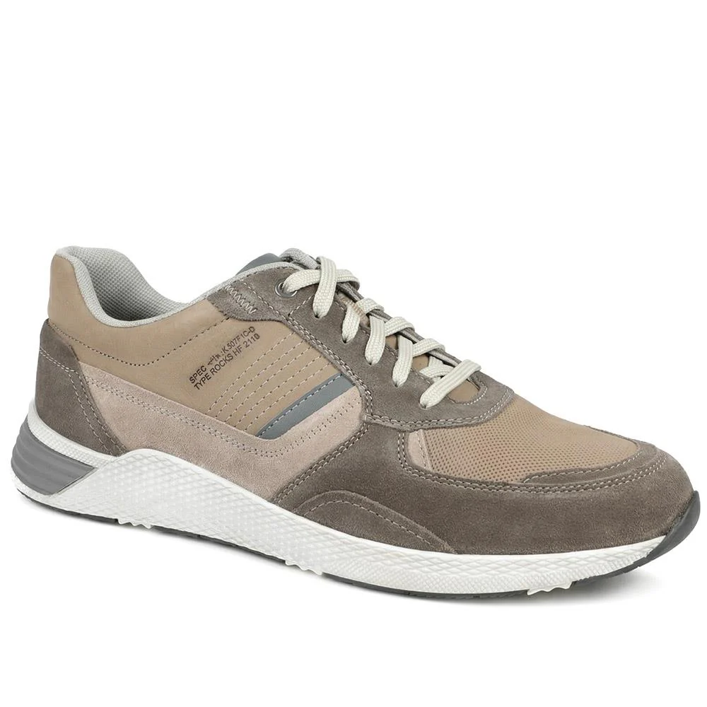 Padders Leather Lace Up Trainers - PADPARK43505 / 328 922 - Sand