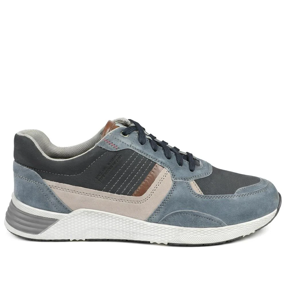 Padders Leather Lace Up Trainers - PADPARK43505 / 328 922 - Navy - Image 2