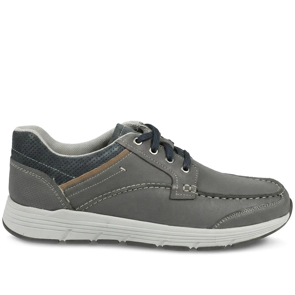 Padders Leather Rugged Casual Lace Up Shoes - PADPARK43506 / 328 921 - Navy - Image 2