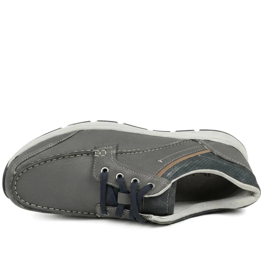 Padders Leather Rugged Casual Lace Up Shoes - PADPARK43506 / 328 921 - Navy - Image 4