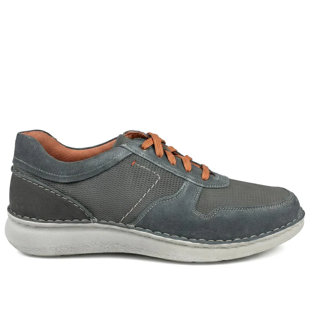 Padders Leather Wide Fit Lace Up Shoes - PADPARK43512 / 328 902 - Navy - Image 2