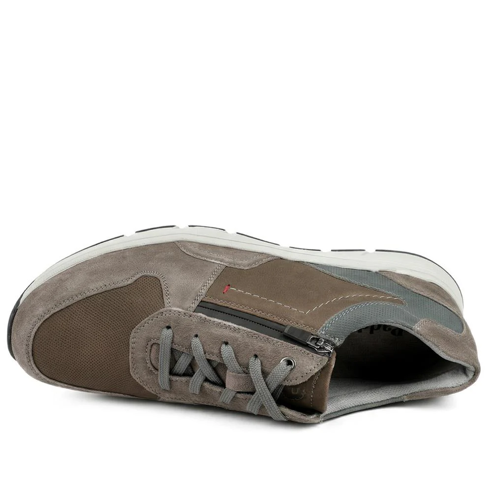 Padders Leather Zip & Lace Fasten Trainers - PADPARK43508 / 328 900 - Brown - Image 4