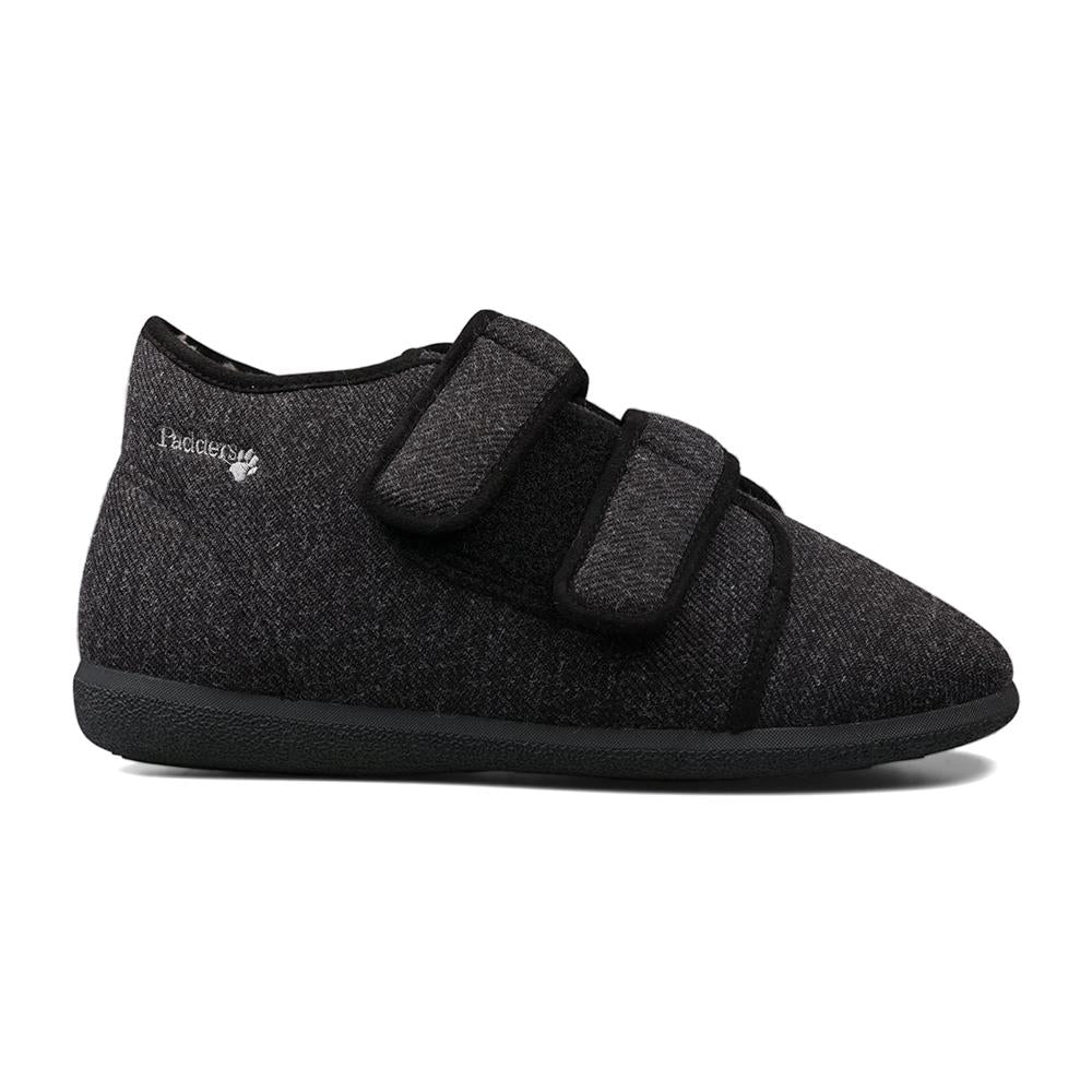 Padders+ Mens Slippers Dual Fit K/L - BRIAN - Brian / null - CHARCOAL FLECK - Image 2