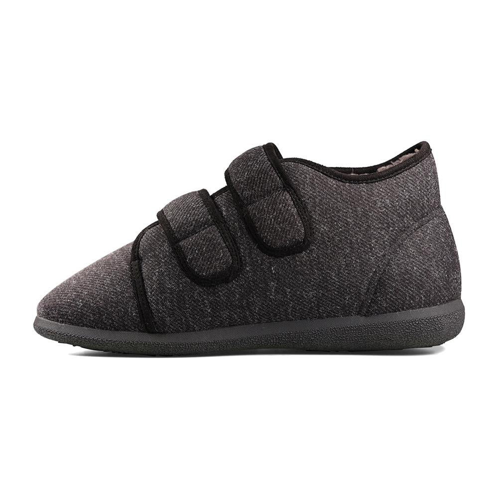Padders+ Mens Slippers Dual Fit K/L - BRIAN - Brian / null - CHARCOAL FLECK - Image 5