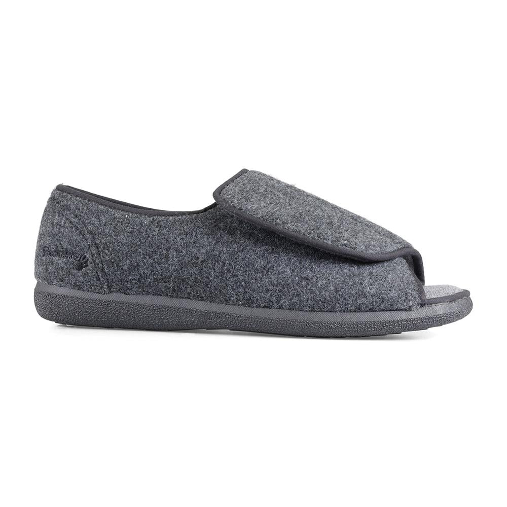 Padders+ Mens Slippers Dual Fit K/L - NORMAN - Norman / null - Grey Felt - Image 2