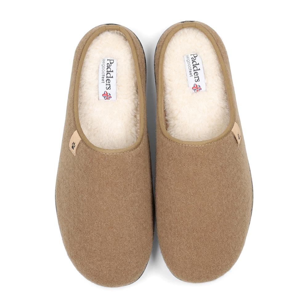 Padders Mens Slippers G Fit - FELIX - Felix / null - Camel Felt - Image 3