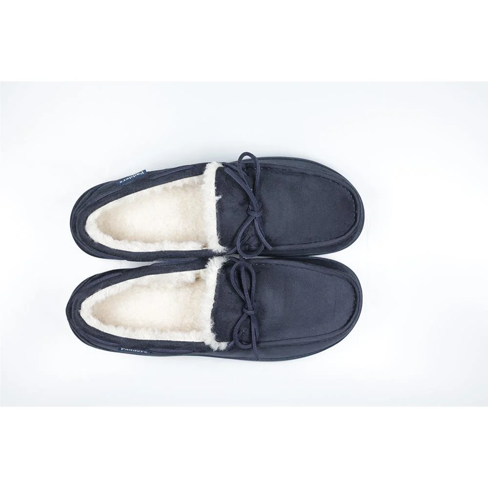 Padders Mens Slippers G Fit Side Stitched Washable - CAYENNE - Cayenne / null - Navy Microsuede - Image 5