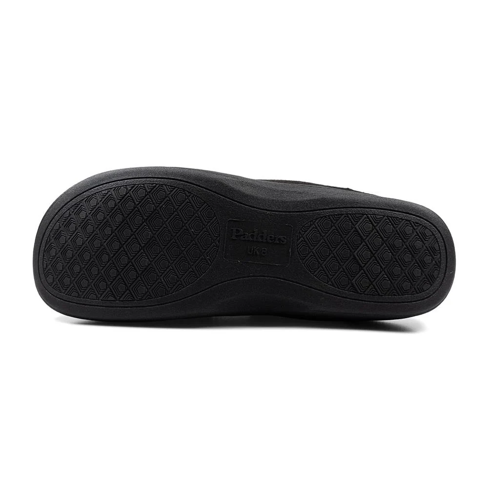 Padders Mens Slippers G Fit Side Stitched Washable - TOM - Tom / null - Black Combi - Image 3