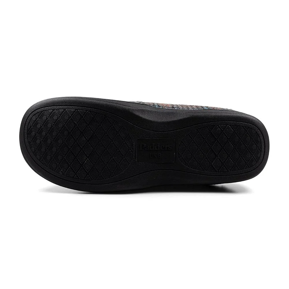 Padders Mens Slippers G Fit Side Stitched Washable - TOM - Tom / null - Blue Hounds Tooth - Image 3