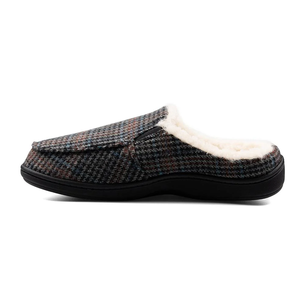Padders Mens Slippers G Fit Side Stitched Washable - TOM - Tom / null - Blue Hounds Tooth - Image 5