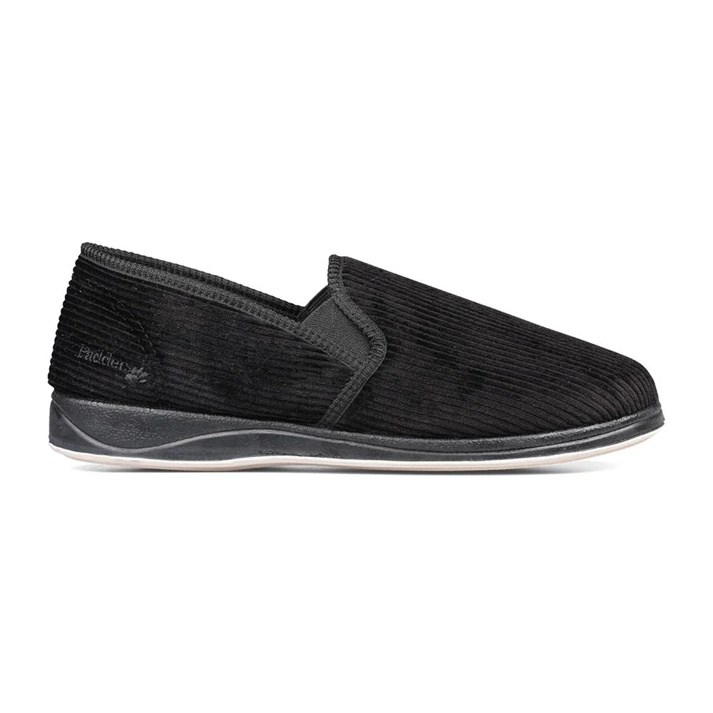 Padders Mens Slippers G Fit Vulcanised - ALBERT - Albert / null - Black Cord - Image 2