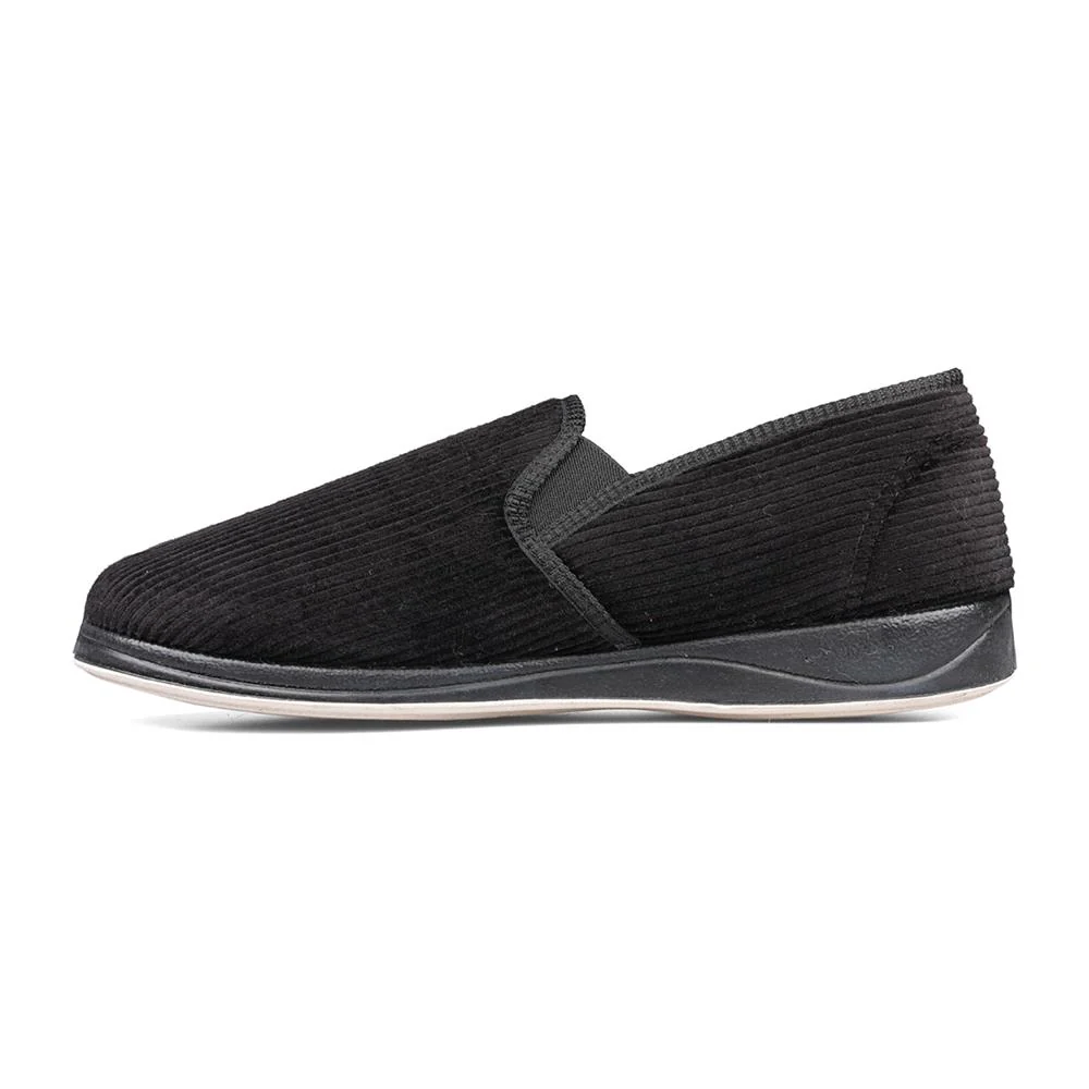 Padders Mens Slippers G Fit Vulcanised - ALBERT - Albert / null - Black Cord - Image 3