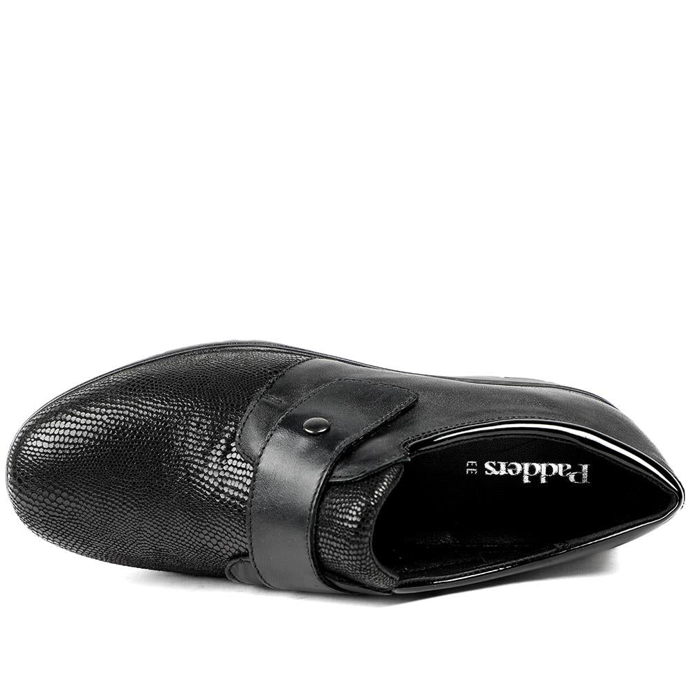 Padders Twilight Leather Slip On Shoes - SERVI42500 / 329 325 - Black - Image 3