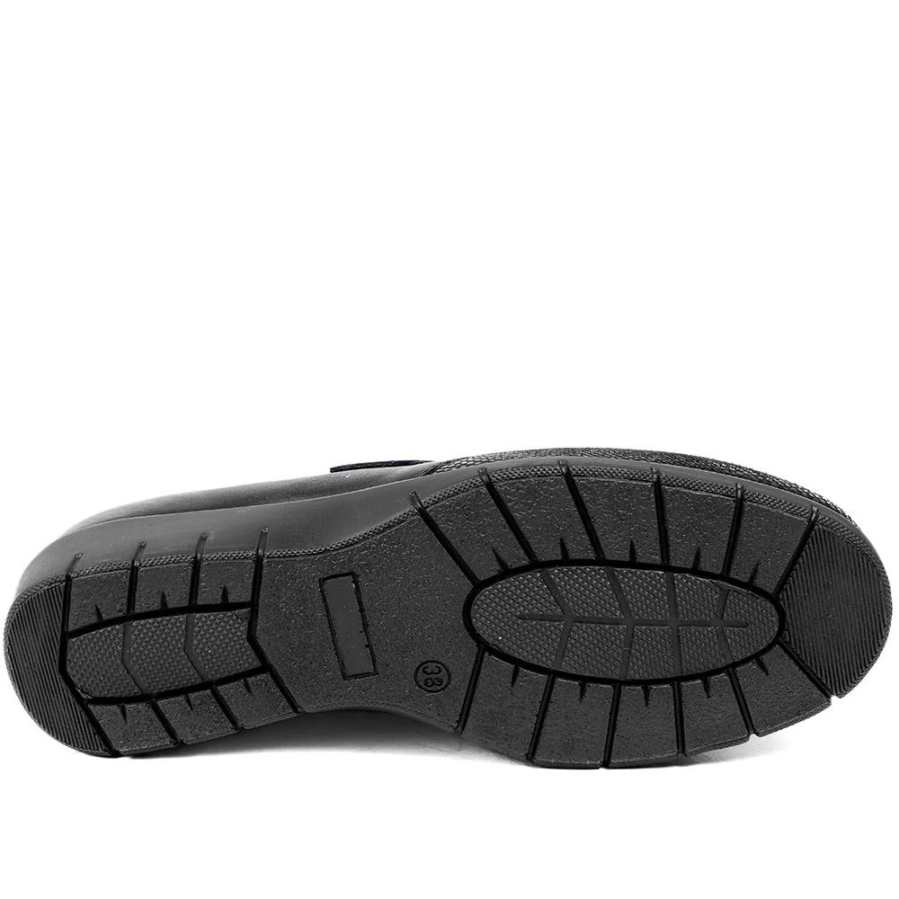 Padders Twilight Leather Slip On Shoes - SERVI42500 / 329 325 - Black - Image 4