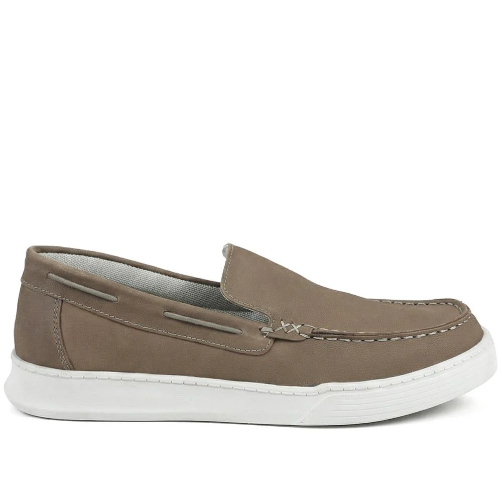 Padders Wide Fit Leather Slip On Shoes - PADPARK43502 / 328 899 - Brown - Image 2