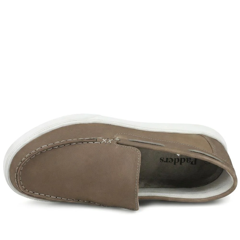 Padders Wide Fit Leather Slip On Shoes - PADPARK43502 / 328 899 - Brown - Image 4