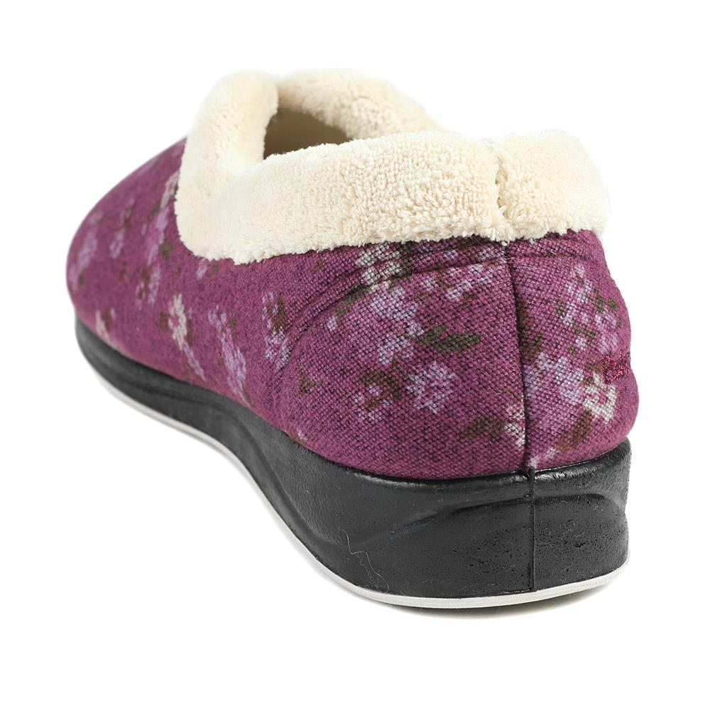 Padders Wide Fit Memory Foam Slippers - PADQING43006 / 329 403 - Purple - Image 4