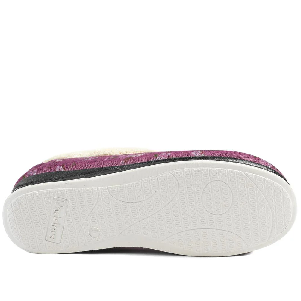 Padders Wide Fit Memory Foam Slippers - PADQING43006 / 329 403 - Purple - Image 6