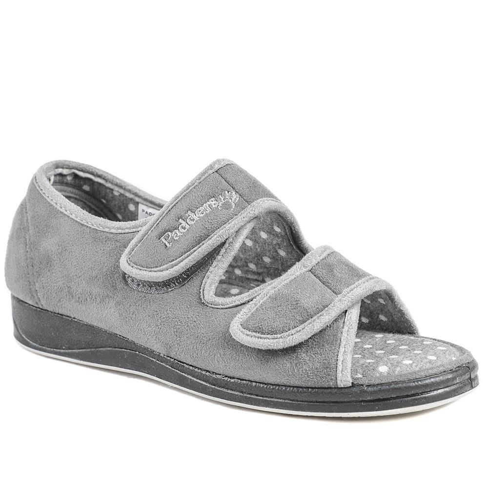 Padders Wide Fit Touch Fasten Slippers - PADQING43005 / 329 402