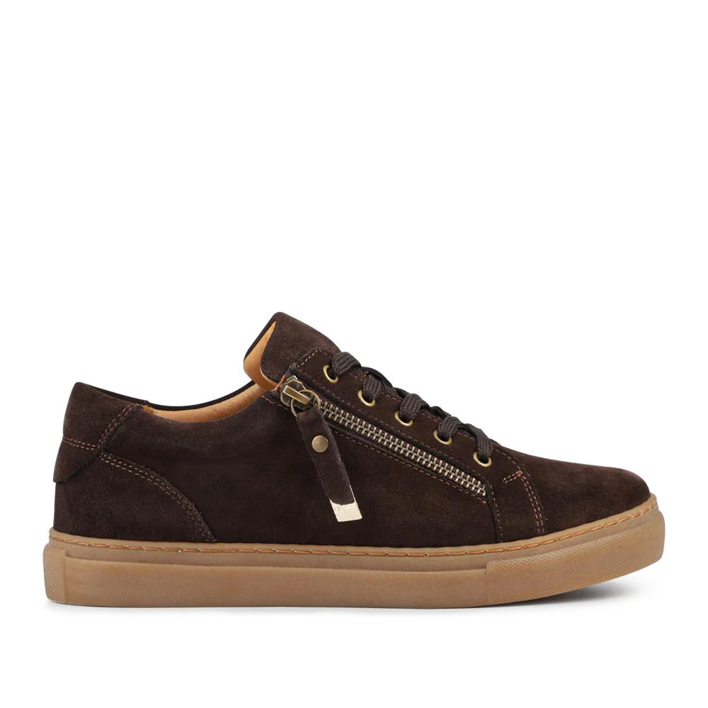 Padova2 Leather Lace-Up Trainers - PADOVA2 / 324 917 - Choco Suede - Image 2