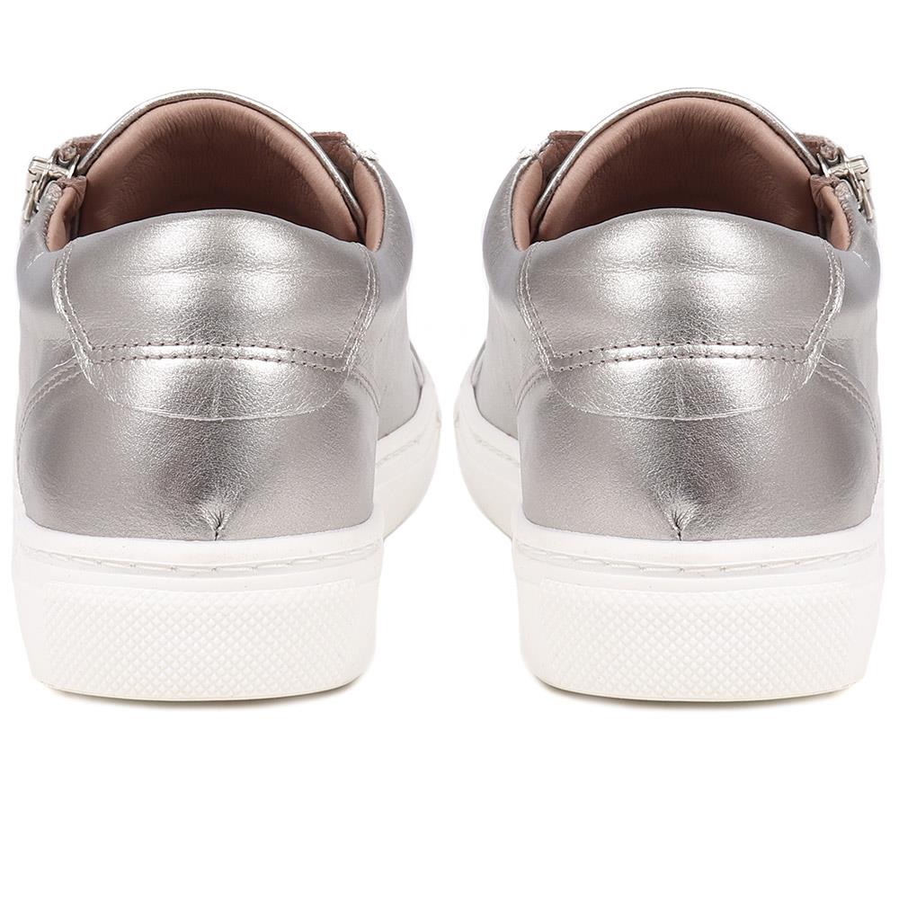Padova2 Leather Lace-Up Trainers - PADOVA2 / 324 917 - Pewter - Image 3
