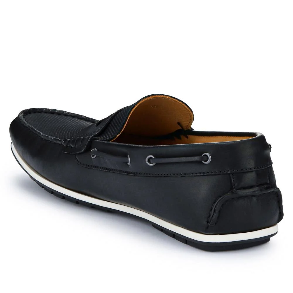 Parks Casual Leather Moccasins - PARKS / 327 313 - Black - Image 3