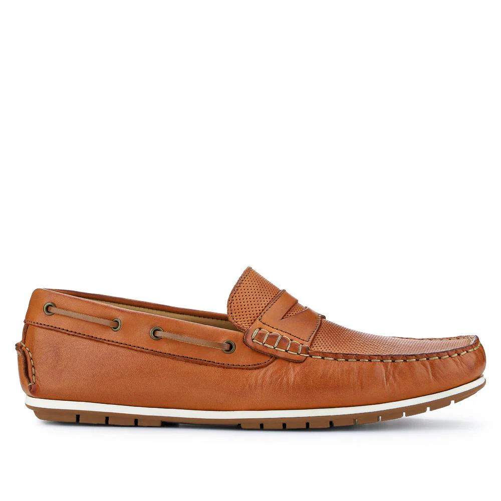 Parks Casual Leather Moccasins - PARKS / 327 313 - Tan - Image 2