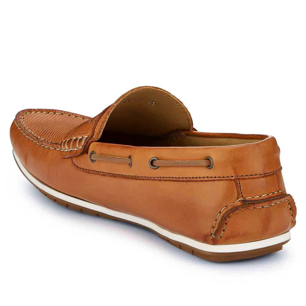 Parks Casual Leather Moccasins - PARKS / 327 313 - Tan - Image 3