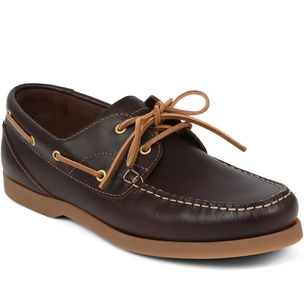 Parsons Leather Boat Shoes - PARSONS / 320 153 - Brown - Image 2
