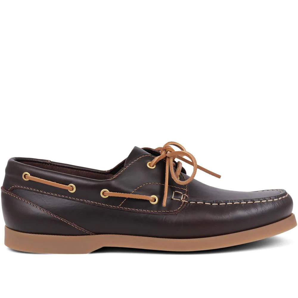 Parsons Leather Boat Shoes - PARSONS / 320 153 - Brown - Image 3