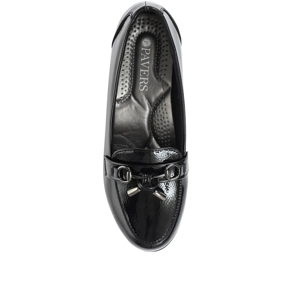 Patent Ladies Loafers - WK32023 / 319 104 - Black Patent - Image 5