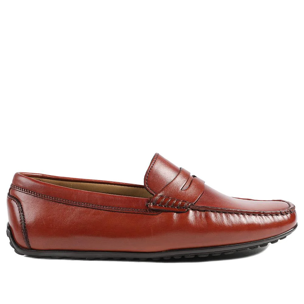 Paterson Leather Moccasins - PATERSON / 325 093 - Cognac - Image 2