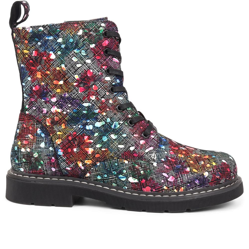 Patterned Lace-Up Boots - KF38022 / 324 647 - Multi - Image 2