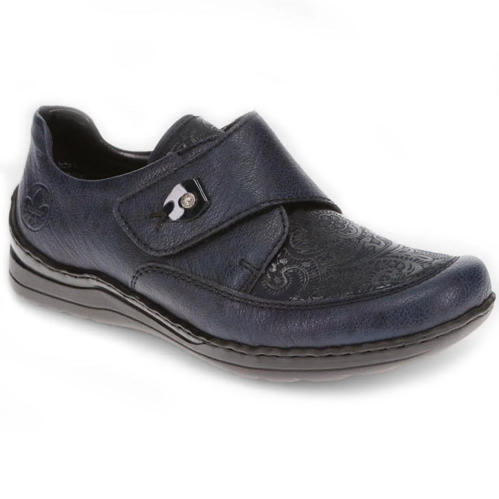 Patterned Touch-Fasten Shoes - RKR40505 / 325 661 - Navy
