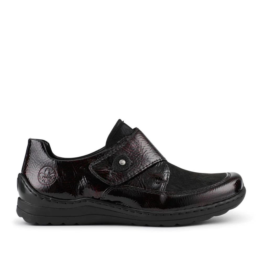 Patterned Touch-Fasten Shoes - RKR40505 / 325 661 - Burgundy - Image 2