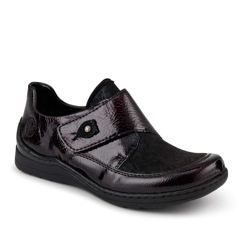 Patterned Touch-Fasten Shoes - RKR40505 / 325 661 - Burgundy