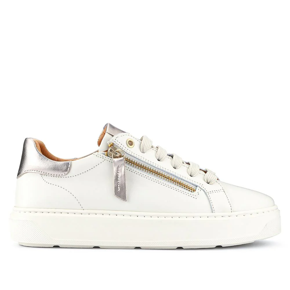 Paulina Chunky Leather Trainers - PAULINA / 326 970 - Cream - Image 2