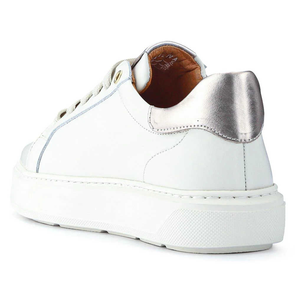 Paulina Chunky Leather Trainers - PAULINA / 326 970 - Cream - Image 3