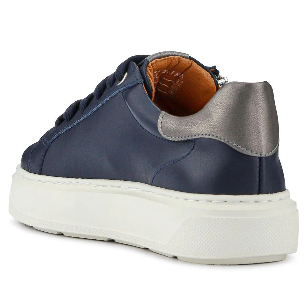 Paulina Chunky Leather Trainers - PAULINA / 326 970 - Navy - Image 3