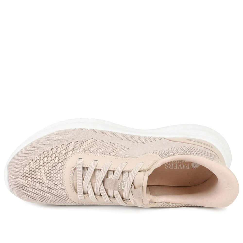 Pavers Active Easy Step In Lace Up Trainers - VSHI43000 / 329 302 - Beige - Image 4