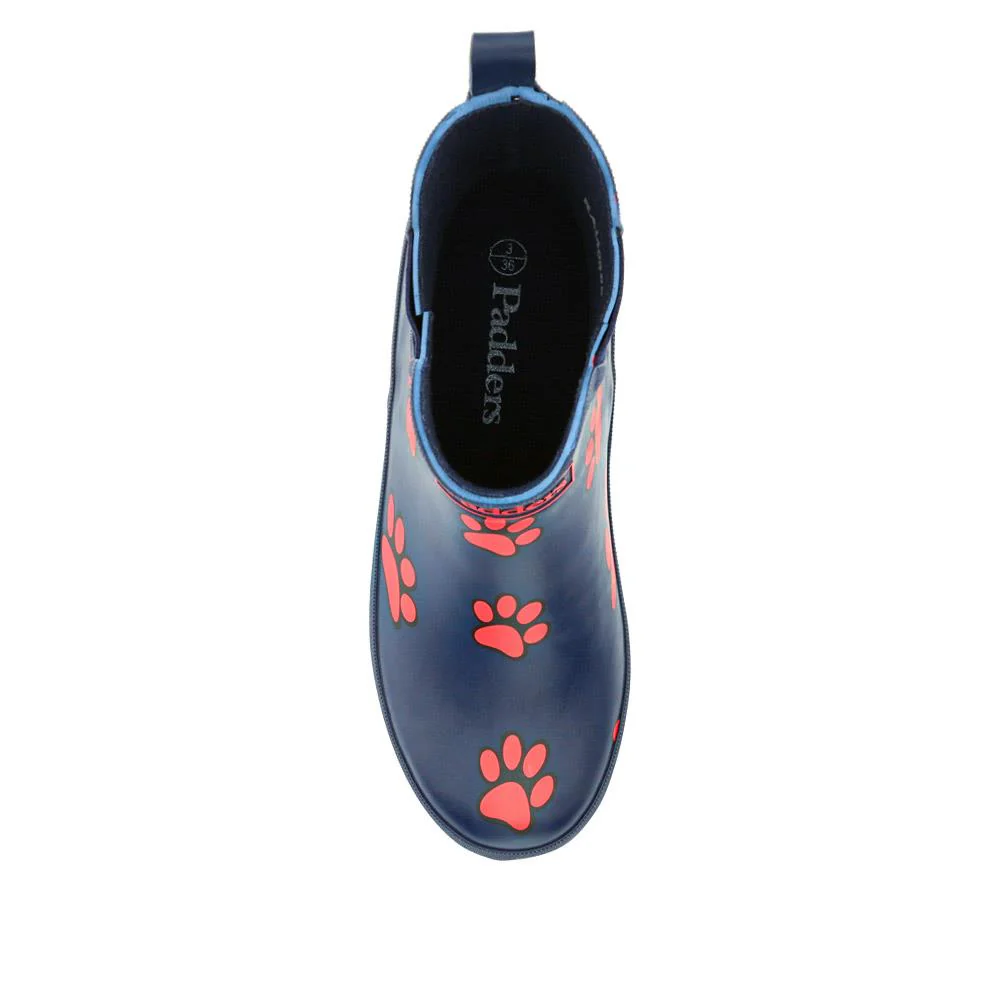 Paw Print Chelsea Wellington Boots - RAI40005 / 326 490 - Navy - Image 4