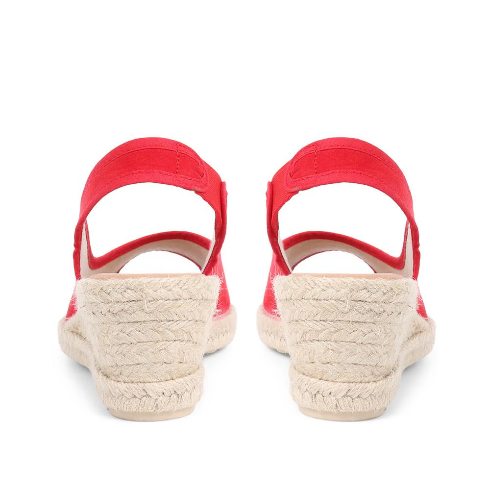 Peep Toe Wedge Sandals - ANAT37008 / 324 008 - Red - Image 3