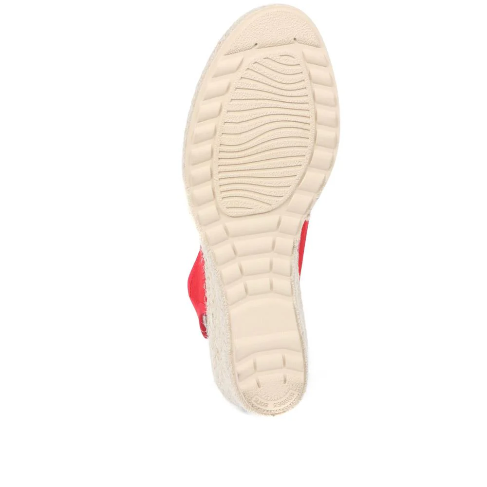 Peep Toe Wedge Sandals - ANAT37008 / 324 008 - Red - Image 4