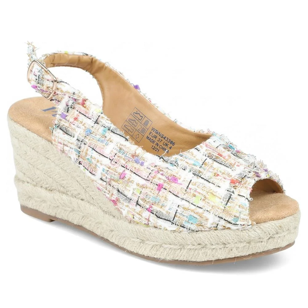 Peep Toe Wedged Slingback Espadrilles - WBINS43080 / 329 263 - Image 2