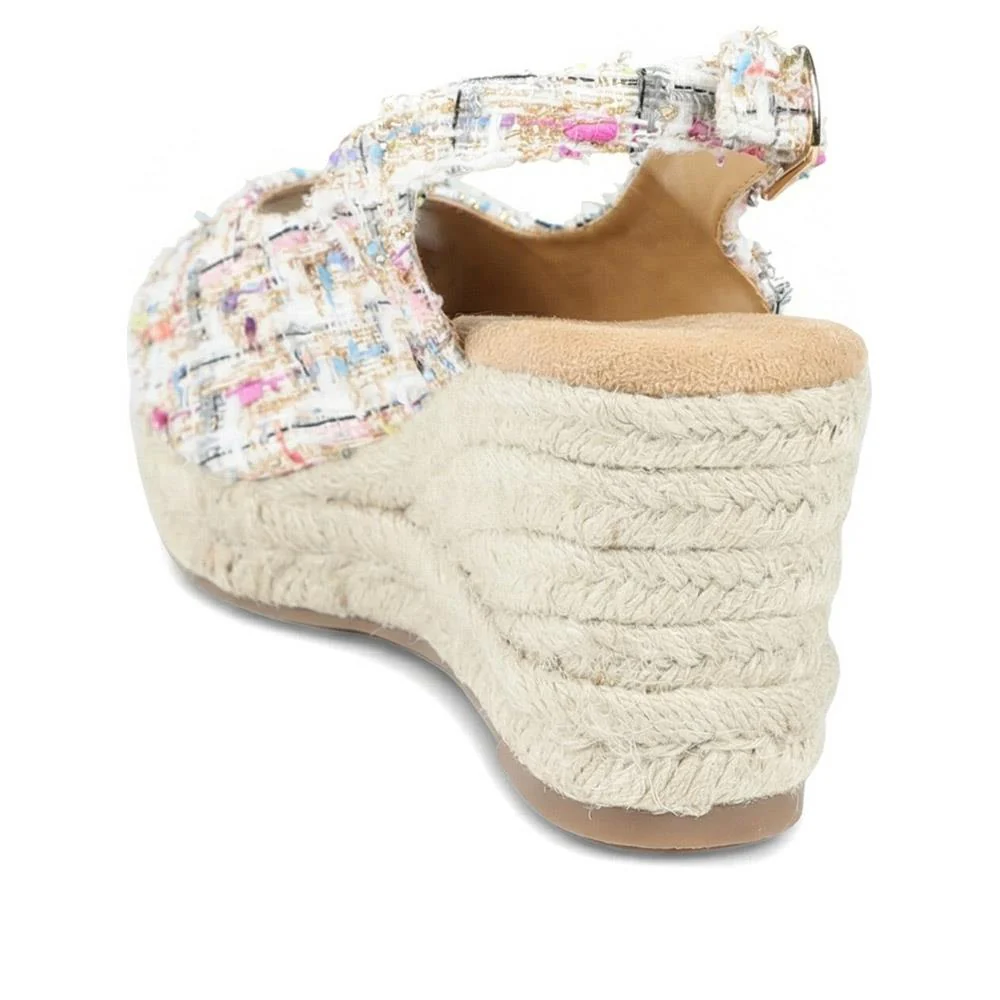 Peep Toe Wedged Slingback Espadrilles - WBINS43080 / 329 263 - Multi - Image 3