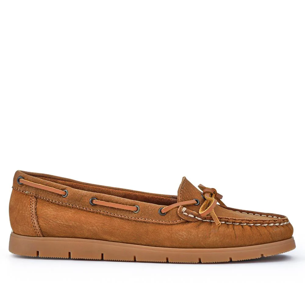 Penella Hand-Stitched Leather Moccasins - PENELLA / 327 210 - Tan - Image 2