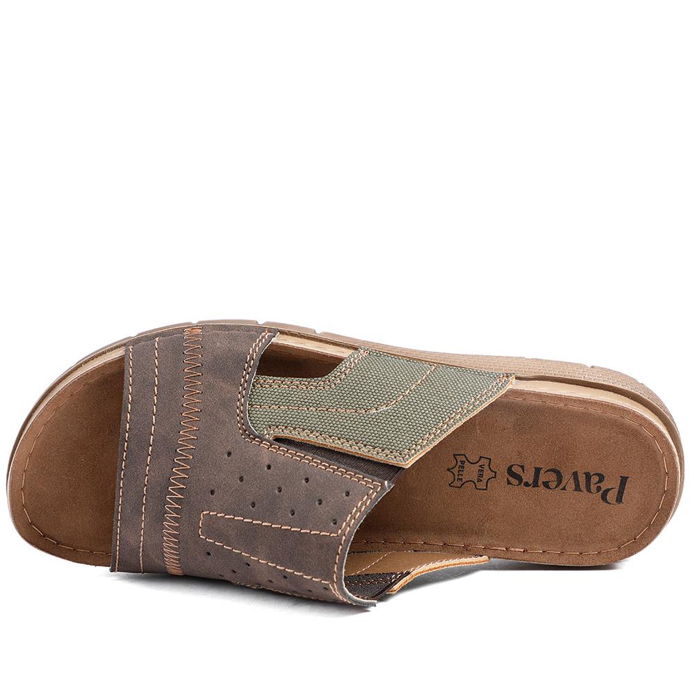 Perforated Comfort Slip On Sandals - INB43020 / 329 214 - Khaki Multi - Image 4