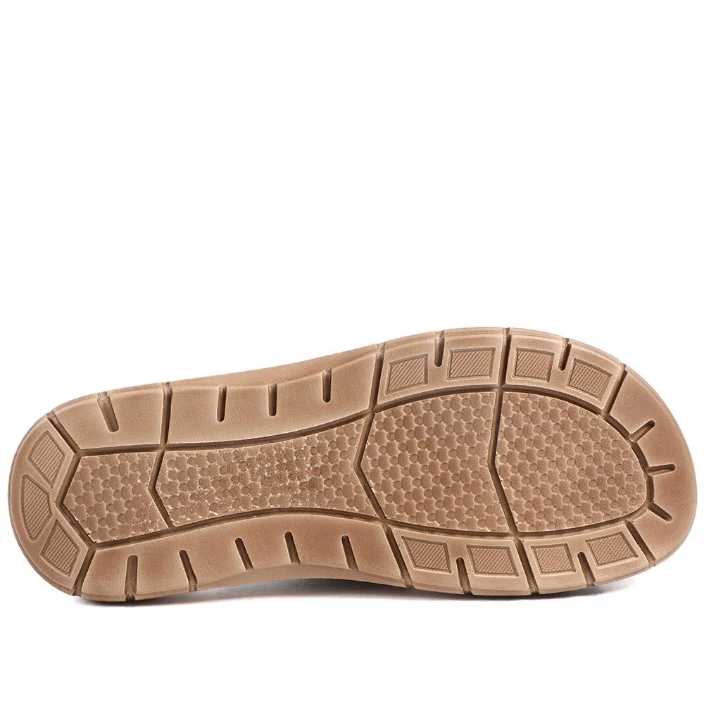 Perforated Comfort Slip On Sandals - INB43020 / 329 214 - Khaki Multi - Image 5